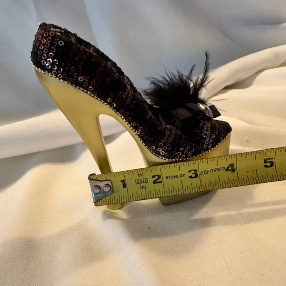 Jacki Design Leopard High Heel Ring Holder w/ side compartment - Like New w/ Box